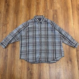Vintage Y2K sovereign 3XL men’s flannel USA made 100% cotton plaid button up